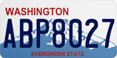 WA license plate ABP8027