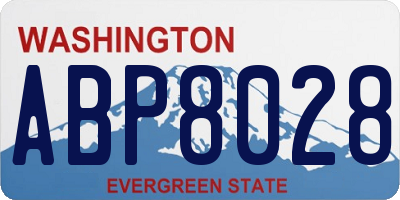 WA license plate ABP8028