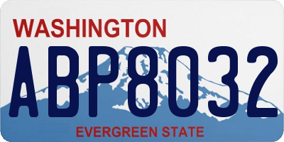 WA license plate ABP8032