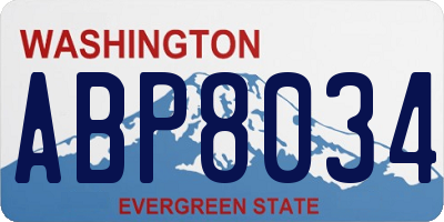 WA license plate ABP8034