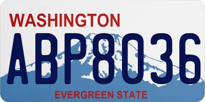 WA license plate ABP8036