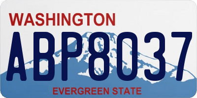 WA license plate ABP8037