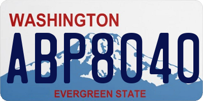 WA license plate ABP8040