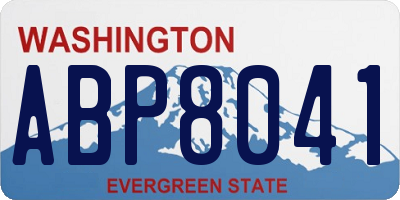 WA license plate ABP8041