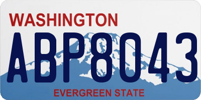 WA license plate ABP8043