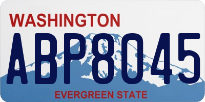 WA license plate ABP8045