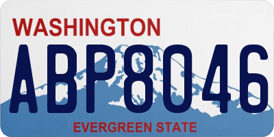 WA license plate ABP8046