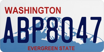 WA license plate ABP8047
