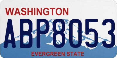 WA license plate ABP8053