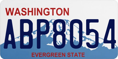 WA license plate ABP8054