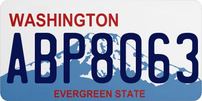 WA license plate ABP8063