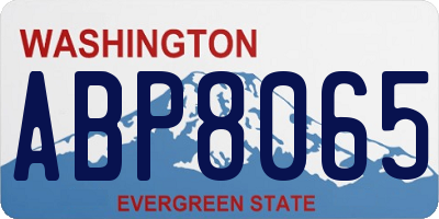 WA license plate ABP8065