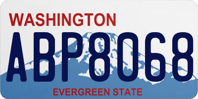 WA license plate ABP8068