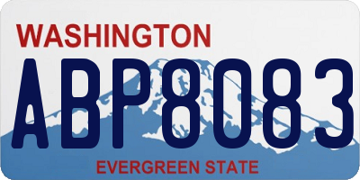 WA license plate ABP8083