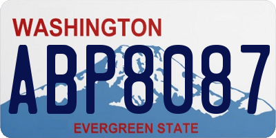 WA license plate ABP8087