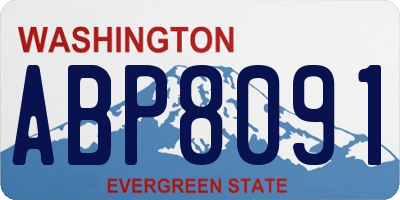 WA license plate ABP8091