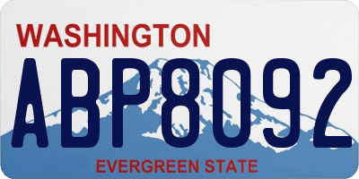 WA license plate ABP8092