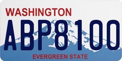 WA license plate ABP8100