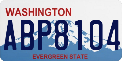 WA license plate ABP8104