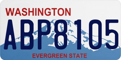 WA license plate ABP8105