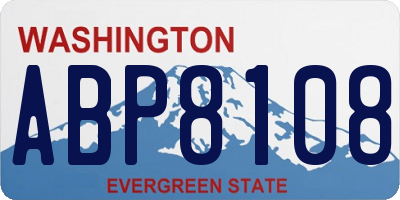 WA license plate ABP8108