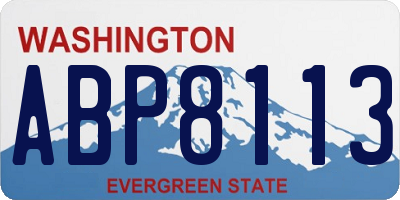 WA license plate ABP8113