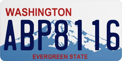 WA license plate ABP8116