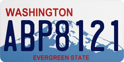WA license plate ABP8121