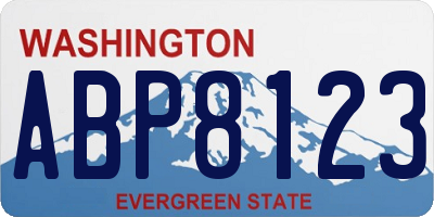 WA license plate ABP8123