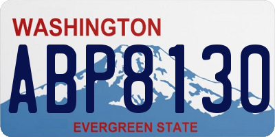 WA license plate ABP8130