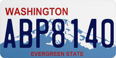 WA license plate ABP8140