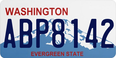 WA license plate ABP8142