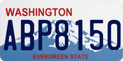 WA license plate ABP8150