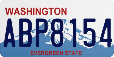 WA license plate ABP8154