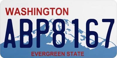 WA license plate ABP8167