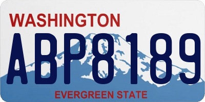 WA license plate ABP8189