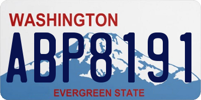WA license plate ABP8191