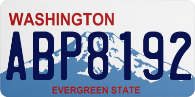 WA license plate ABP8192