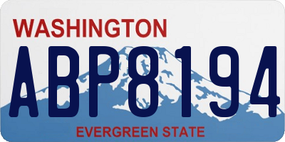 WA license plate ABP8194