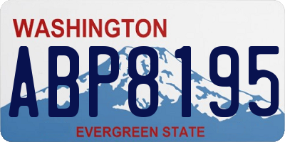 WA license plate ABP8195