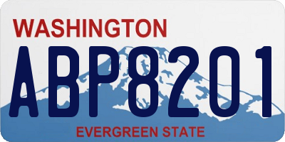 WA license plate ABP8201