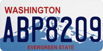 WA license plate ABP8209