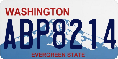 WA license plate ABP8214