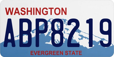 WA license plate ABP8219