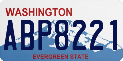 WA license plate ABP8221