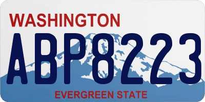 WA license plate ABP8223