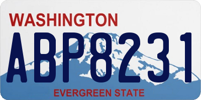 WA license plate ABP8231