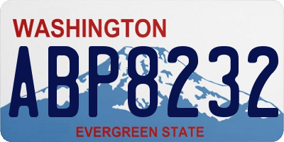 WA license plate ABP8232