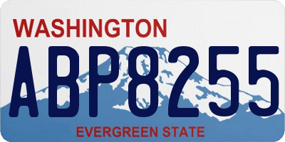WA license plate ABP8255