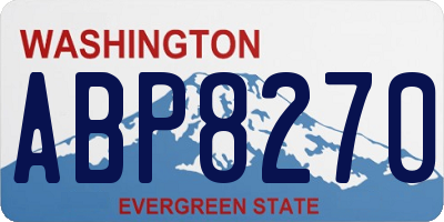 WA license plate ABP8270
